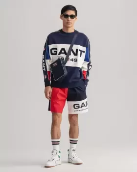 image of GANT Men Blocked Retro Shield Shorts (L) Red