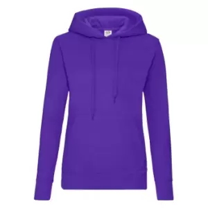 Image of Fruit Of The Loom Ladies Lady Fit Hooded Sweatshirt / Hoodie (XS) (Purple)