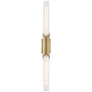 Image of Pylon 2 Light Wall Sconce Aged Brass