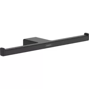 image of Hansgrohe AddStoris Double Roll Holder Matt in Black Metal