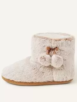 Image of Accessorize Supersoft Slipper Boot, Brown, Size L, Women