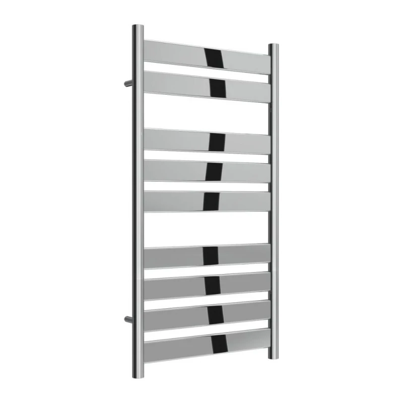 Image of Bathroom Kingdom Carpi Chrome Designer Flat Panel Heated Towel Rail 950x500 in Silver Silver Unisex