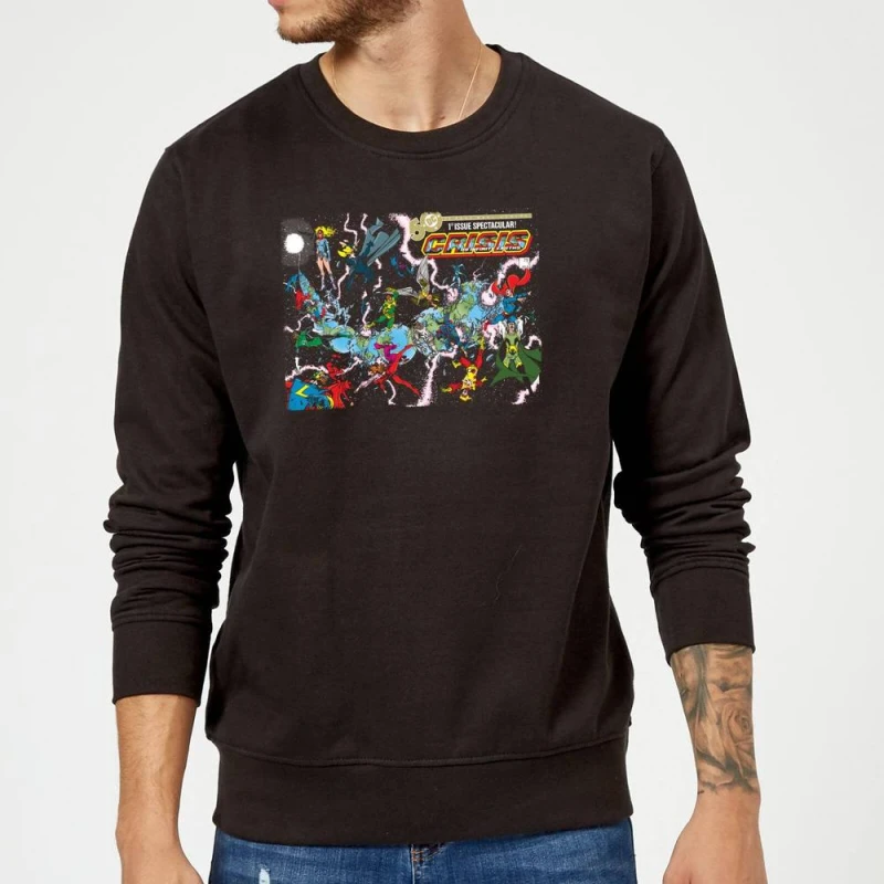 Image of Justice League Crisis On Infinite Earths Cover Sweatshirt - Black - M