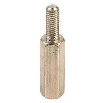 Image of R-TECH 524410 Hex Threaded M-F Spacer Brass 5mm A/F M3 15mm - Pack...