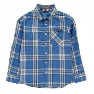 Image of Lee Cooper Long Sleeve Checked Shirt Junior Boys - Blue/White/Navy