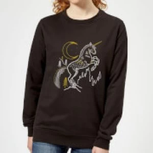 Image of Harry Potter Unicorn Womens Sweatshirt - Black