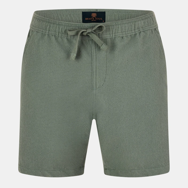 Image of Brave Soul Brave Soul Men Seersucker Shorts in Pale Green Size: Small Pale Green S Male 5063487148851