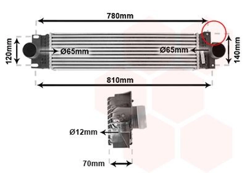 Image of VAN WEZEL Intercooler VAN WEZEL 18014714