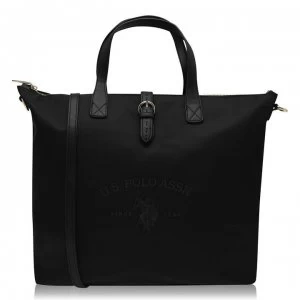 image of US Polo Assn US Polo Partisan Large Tote Bag - BLACK 000