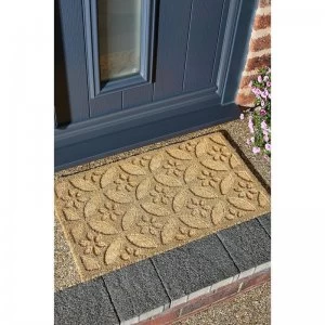 Image of Astley Geo Flower Embossed Coir Mat