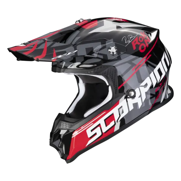 Scorpion VX-16 Evo Air Rok Black-Red Offroad Helmet Size XS