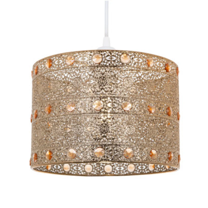 Image of Happy Homewares Polished Gold Acrylic Gem Moroccan Style Chandelier Pendant Light Shade