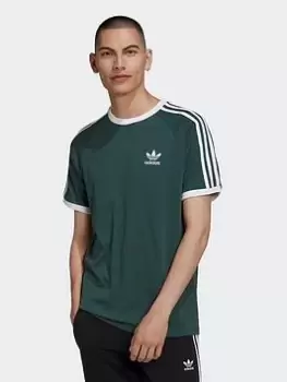 Image of adidas Originals 3-Stripes Tee - Dark Green, Dark Green, Size 2XL, Men