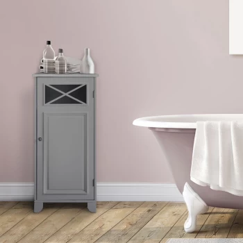 Image of Teamson Home - Bathroom Dawson Floor Cabinet With One Door Grey EHF-6834G - Grey