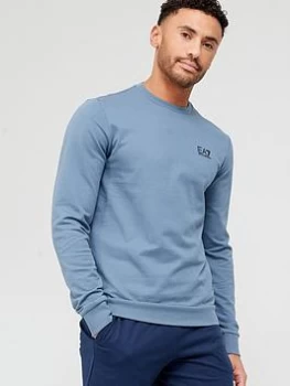 Image of EA7 Emporio Armani Core ID Logo Sweatshirt - China Blue, China Blue, Size L, Men