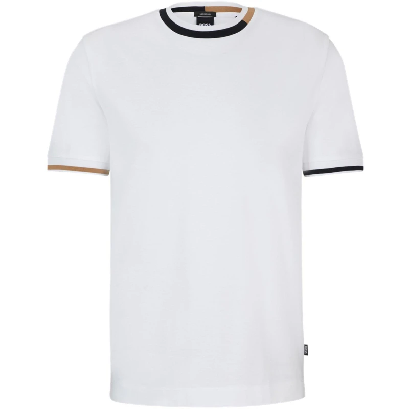 Image of Boss Mens Thompson Short Sleeve Polo Shirt White male S
