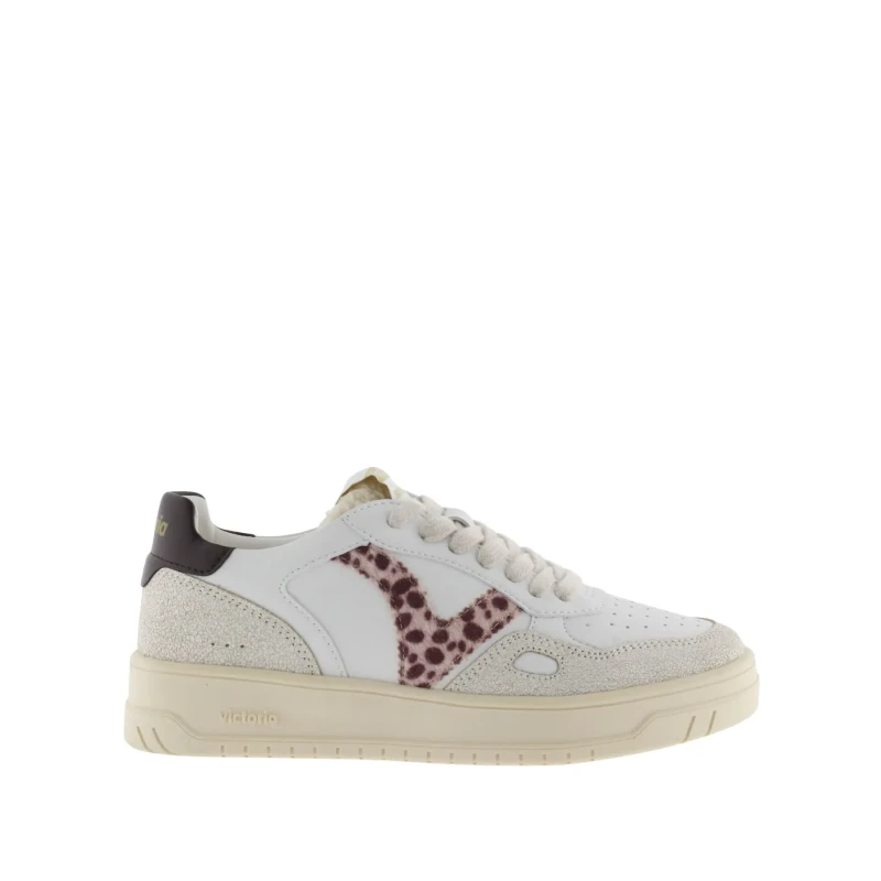 Image of Victoria Animal effect leather trainers For Her Victoria Seul Beige Female 39