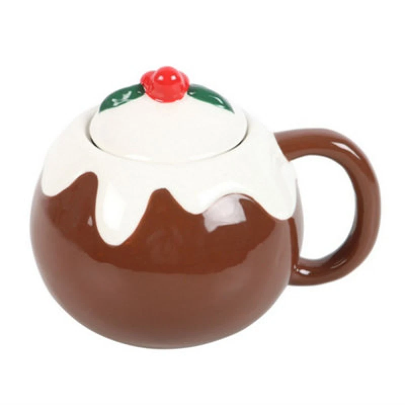 Image of Something Different Something Different Christmas Pudding Mug in Dark Brown Dark Brown One Size Unisex 5063527949165