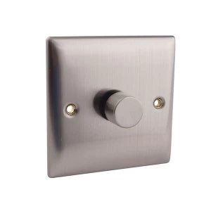 image of SMJ 2-Way Dimmer Switch 400W 1-Gang Brushed Steel