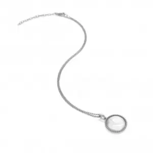 Image of Mother of Pearl Circle Pendant Necklace DP922