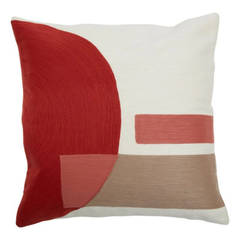 Image of Orsina Red And White Tonal Cushion