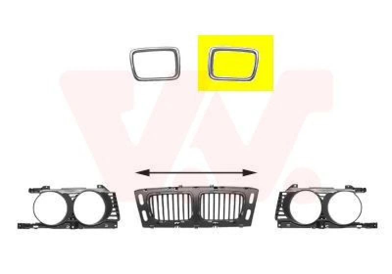 Image of VAN WEZEL Frame, radiator grille VAN WEZEL 0635515