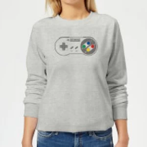 Image of Nintendo SNES Controller Pad Womens Sweatshirt - Grey - L