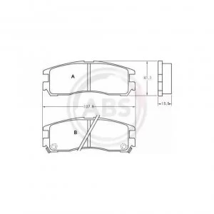 Image of Rear Brake Pad Set A.B.S. 36690