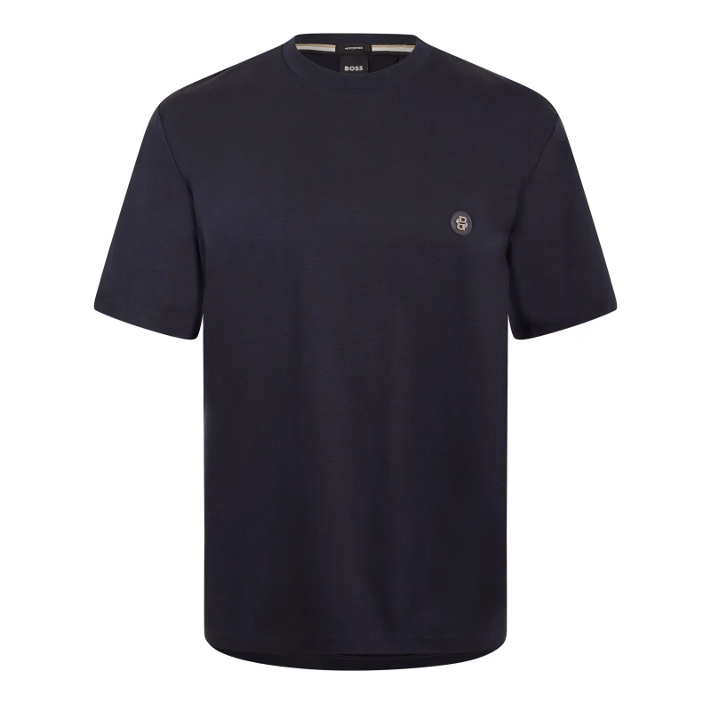 Image of Boss Mens HBB C Taut Minimalist Design T-Shirt Dark Blue male Small