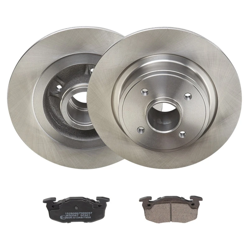 Image of RIDEX 3405B2435 Brake disc and pads set Rear Axle, Brake Disc Type: Solid, prepared for wear warning indicator Brake Set,disc brakes (3405)