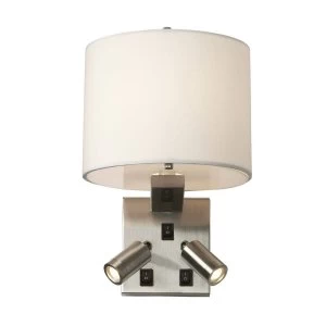Image of 3 Light Indoor Wall Light Brushed Nickel, E14