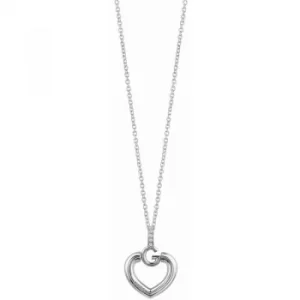 image of Ladies Guess Rhodium Plated Gisele Bold G Heart Nacklace