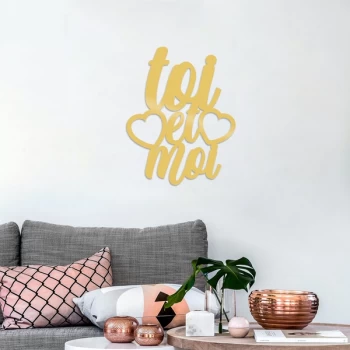 Image of Toi Et Moi - Gold Gold Decorative Metal Wall Accessory