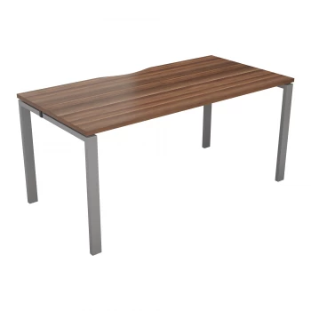 CB 1 Person Bench 1400 x 800 - Dark Walnut Top and Silver Legs