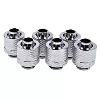 Image of Alphacool Eiszapfen 13/10mm Chrome Compression Fitting - Six Pack