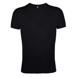 Image of SOLS Mens Regent Slim Fit Short Sleeve T-Shirt (M) (Deep Black)