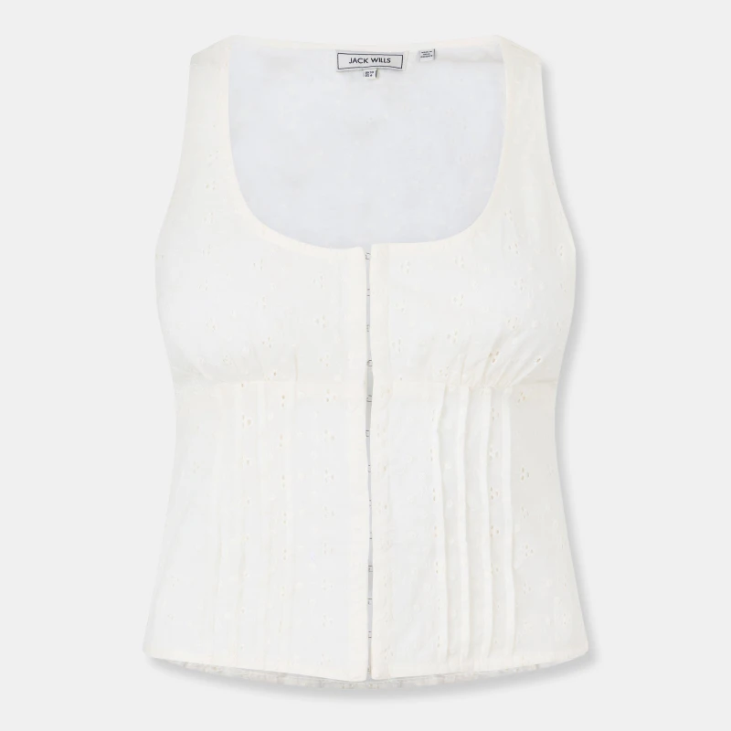 Image of Jack Wills Broderie Corset Top - White White 6