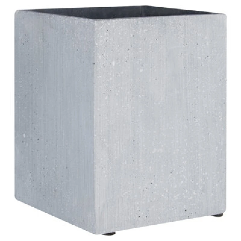 Image of Premier Housewares Polyresin Vase Grey Polyresin Small Square Vase Grey