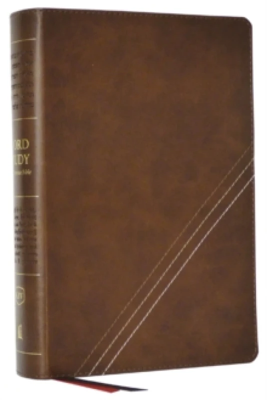 Image of KJV, Word Study Reference Bible, Leathersoft, Brown, Red Letter, Thumb Indexed, Comfort Print. Leather / fine binding. By Thomas Nelson Books