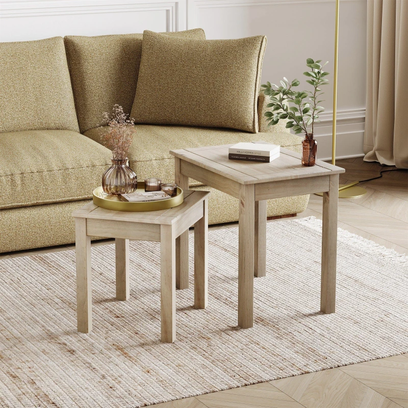 Image of Lassic Vida Designs Panama Nest Of 2 Tables Pine unisex Set of 2