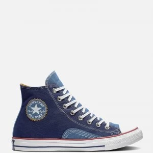 Image of Converse Mens Chuck Taylor All Star Indigo Boro Hi-Top Trainers - Midnight Navy - UK 10