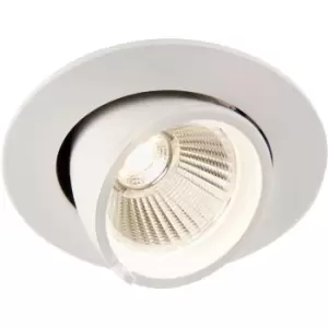 image of Fully Adjustable Recessed Ceiling Downlight - 9W Cool White LED - Matt White