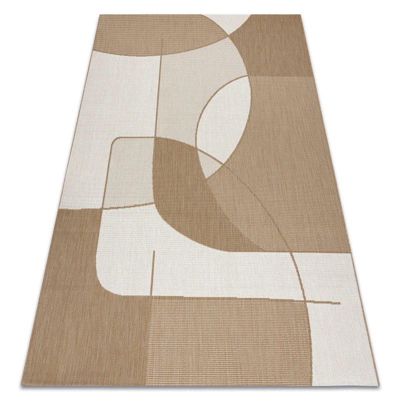 Image of RugsX Flat 48982265 Sisal Carpet Geometric - Natural Beige Straw Color, String 120X170 Cm
