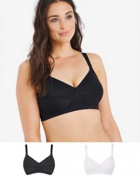 Image of Playtex 2Pack Black/White Comfort Bras