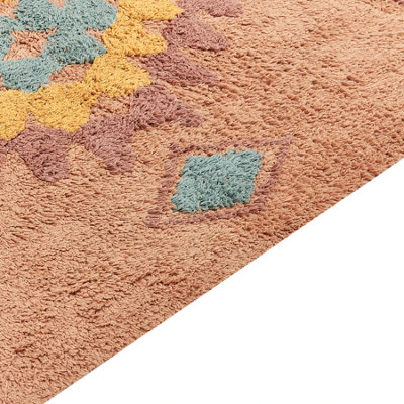 Image of Beliani Rug Igdir Orange 160 X 230 Cm Cotton