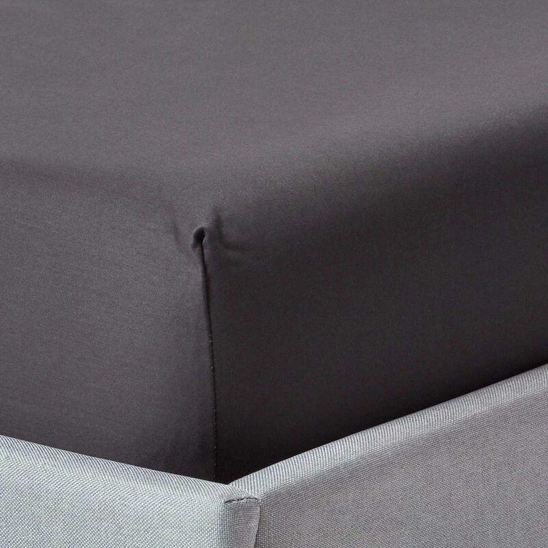 Image of Homescapes Dark Charcoal Grey Egyptian Cotton Fitted Sheet 1000 Tc, Small Double