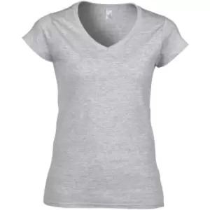 Image of Gildan Ladies Soft Style Short Sleeve V-Neck T-Shirt (2XL) (Sport Grey (RS))