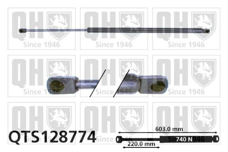 Image of QUINTON HAZELL Tailgate strut QUINTON HAZELL QTS128774