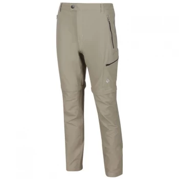 Image of Regatta Highton Stretch Walking Zip Off Trousers Long Leg - Parchment
