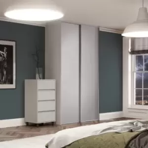 Image of Spacepro Classic 2 Door Sliding Wardrobe Kit Dove 1489 x 2260mm in Grey Steel/MFC